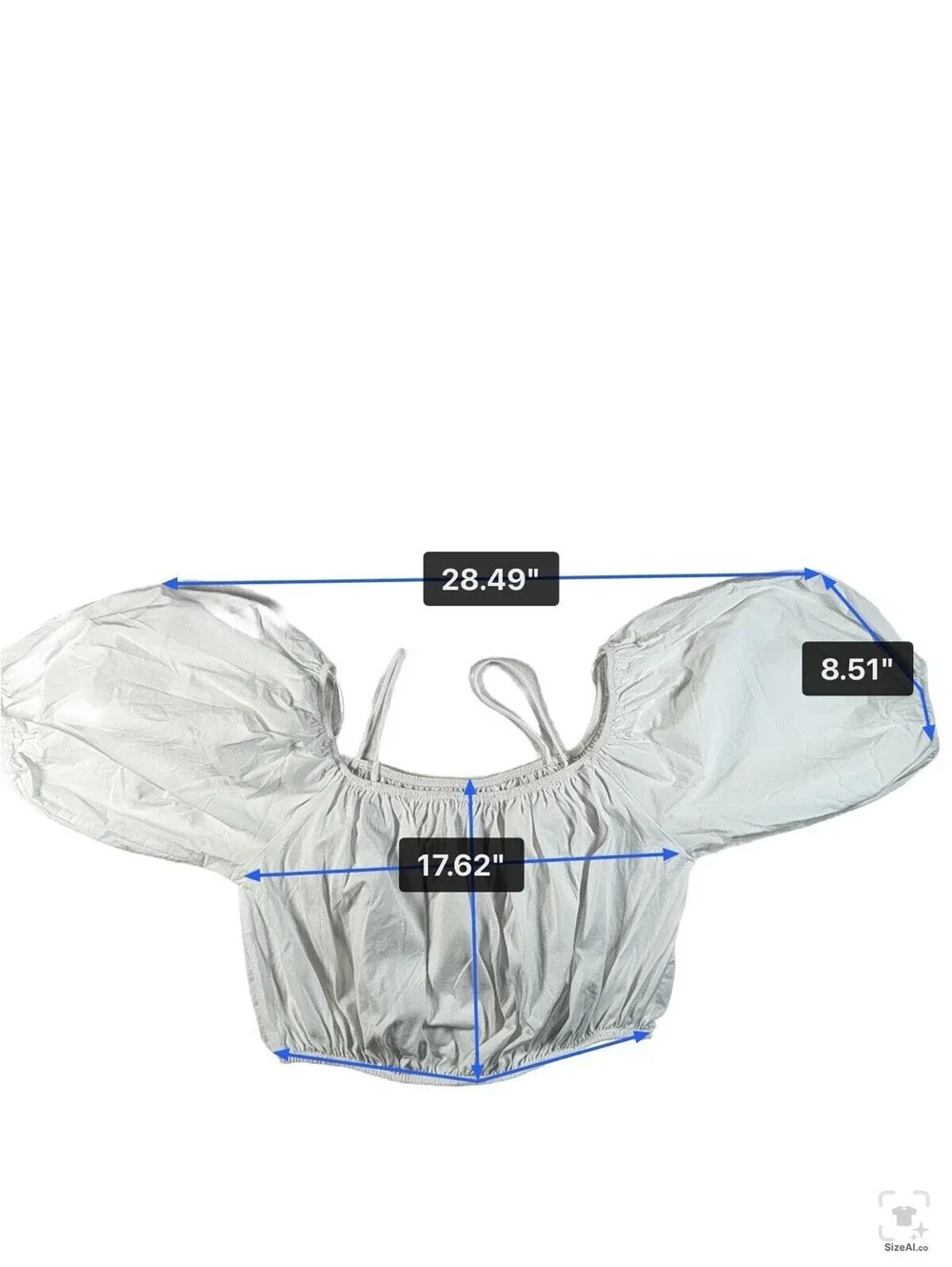 ZARA Womens Ballon Sleeve Crop Top Blouse White SZ Large New With Tag Pre Owned